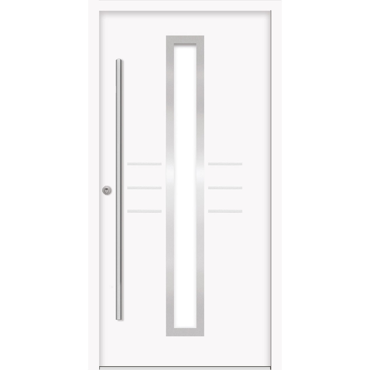 SplenDoor Premium-Haustür Passivedoor Lund RC2 energiesparend einbruchsicher weiss 110 x 210 cm links