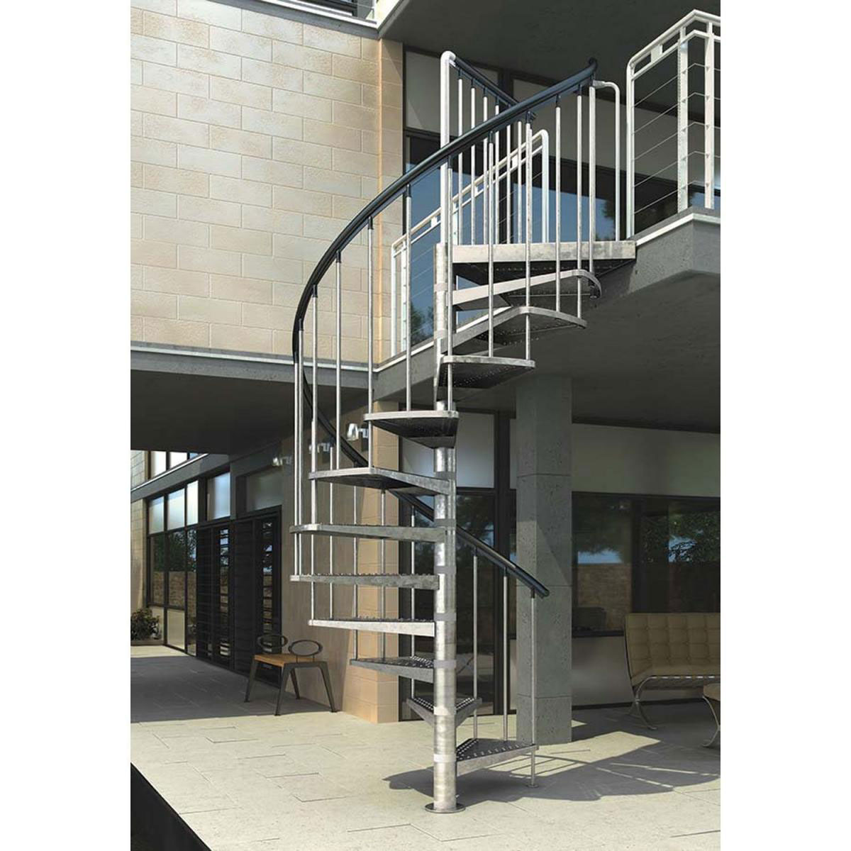 Dolle Außenspindeltreppe Gardenspin komplett feuerverzinkt Durchmesser 125 cm