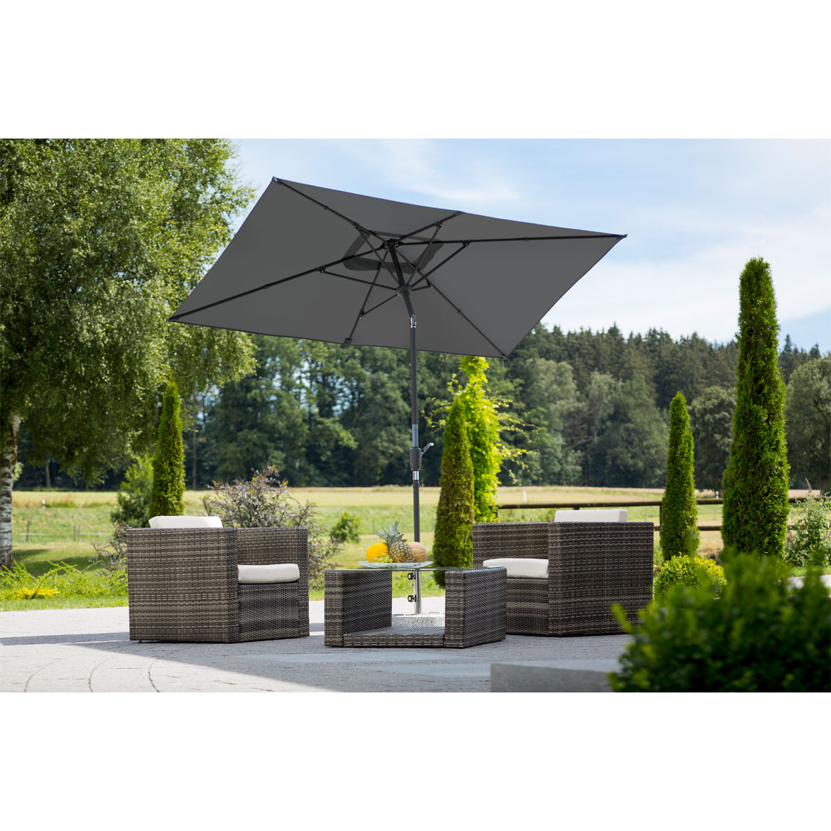 Schneider Schirme Sonnenschirm Tunis 270 x 150 cm Anthrazit Bild 5