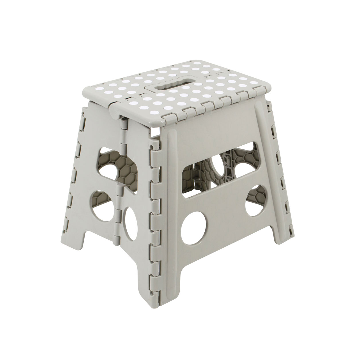 Basic Klapphocker grau 37 x 30 x 32 cm rutschfest mit Tragegriff