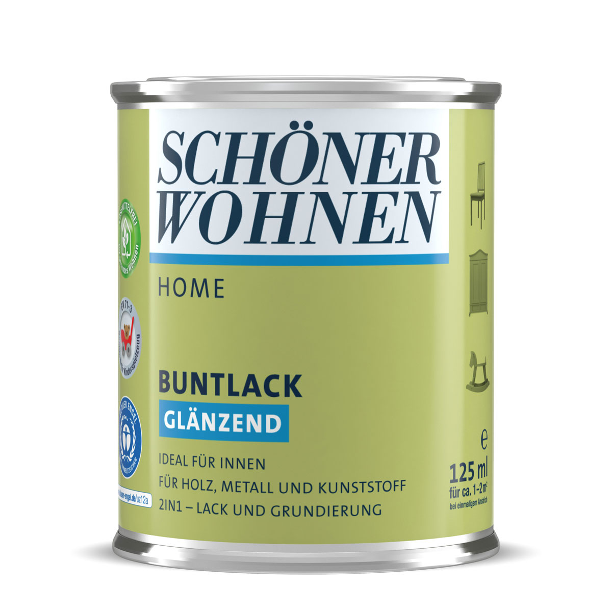Schöner Wohnen Farbe Buntlack Home Telegrau glänzend 125 ml