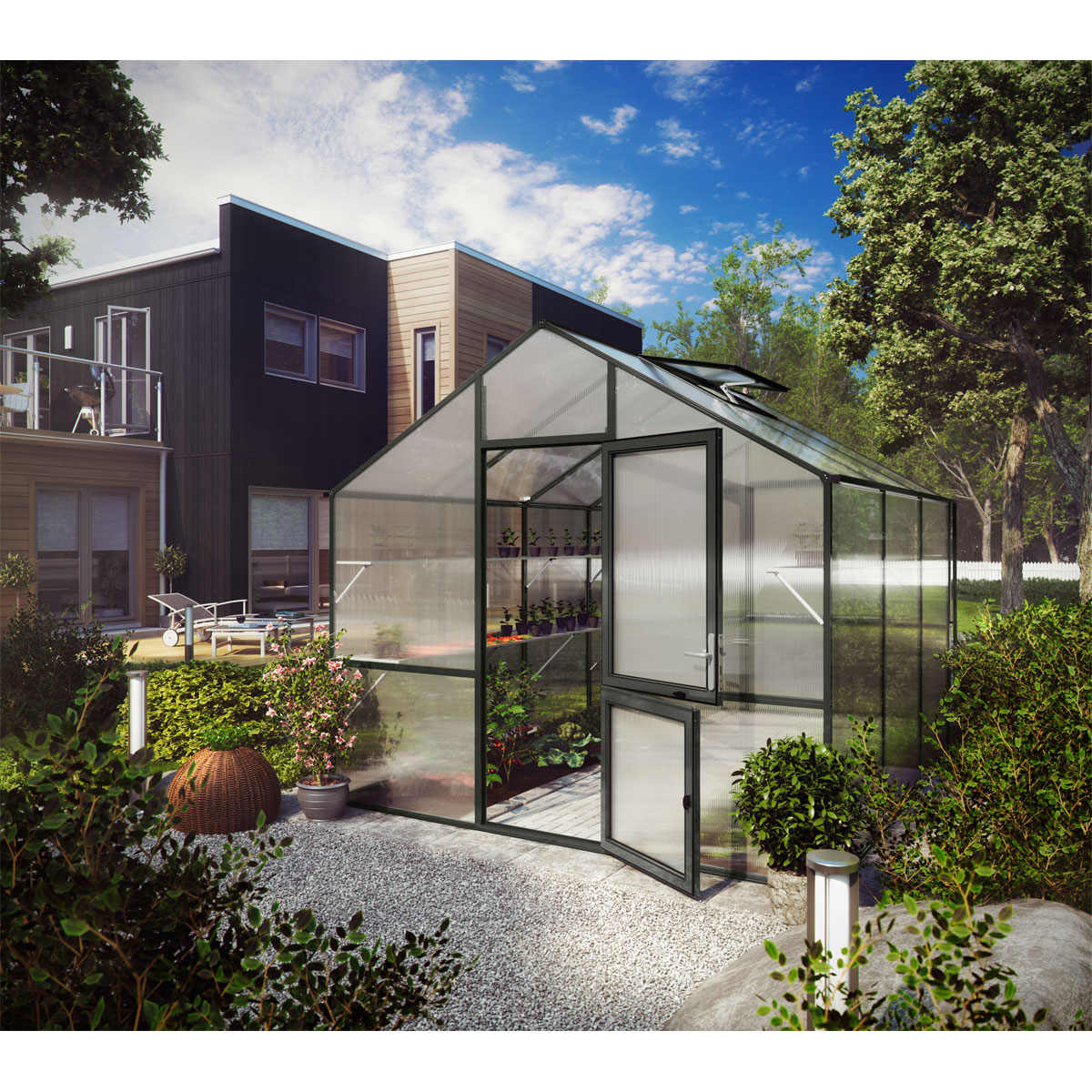 KGT Gewächshaus Lilie III 9,6m² schwarz