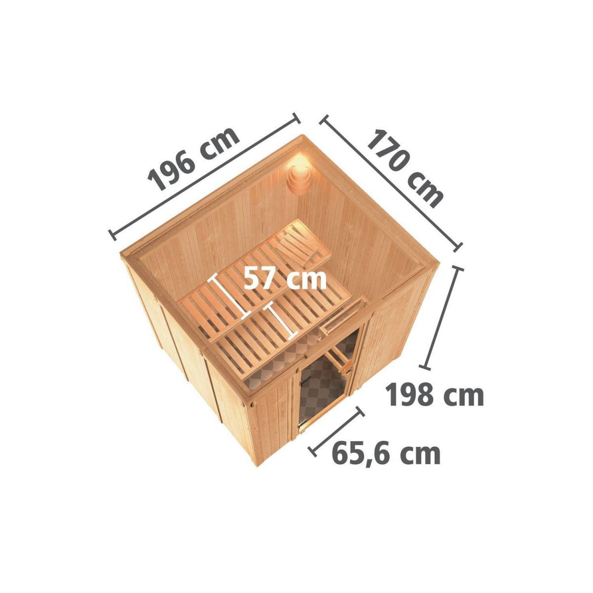 Karibu Sauna Daria Fronteinstieg ohne Ofen kein Kranz Energiespartür Bild 11