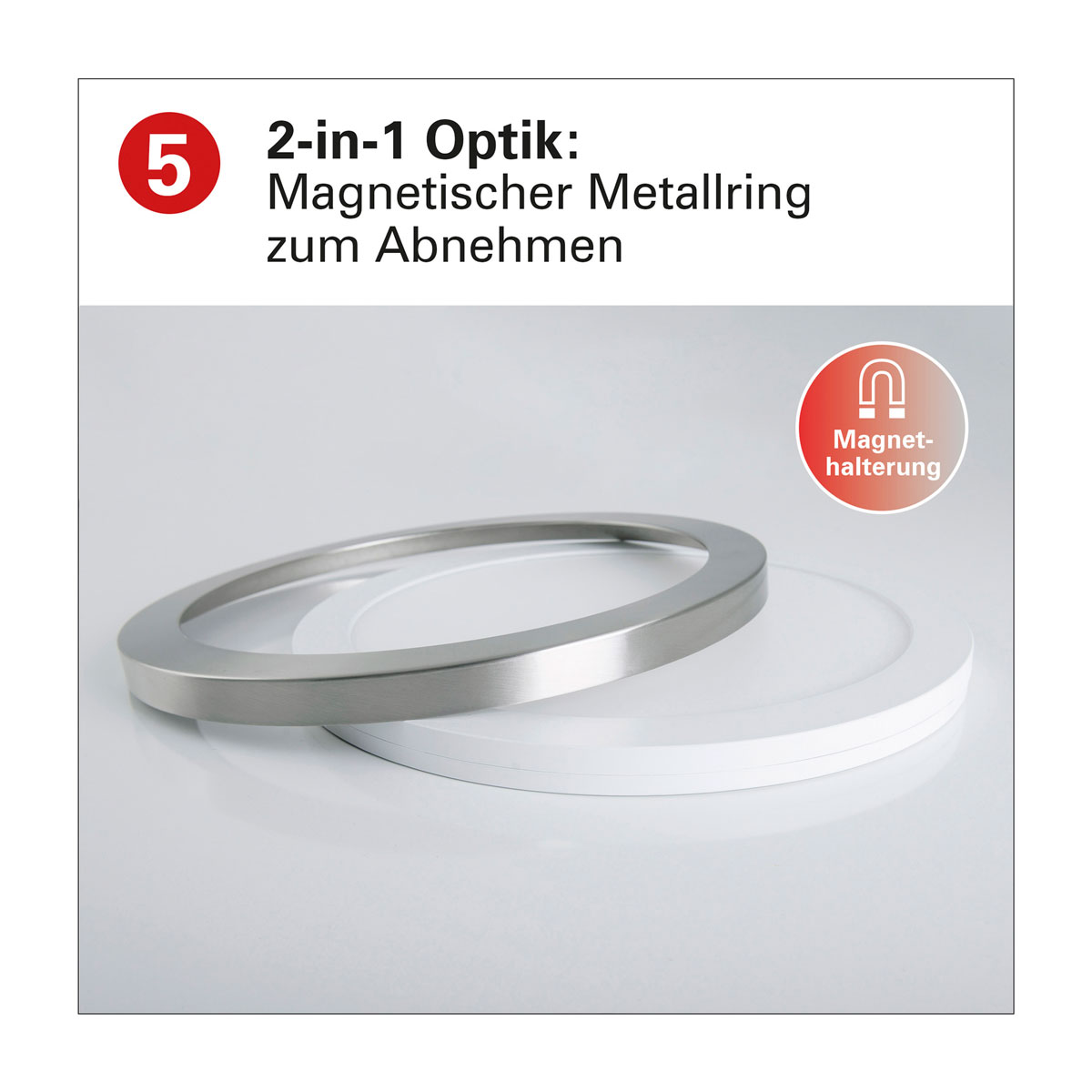 Naeve LED DL Bonus Metall/KS chromeLxBxH: 22,5x22,5x1,9cm Bild 7