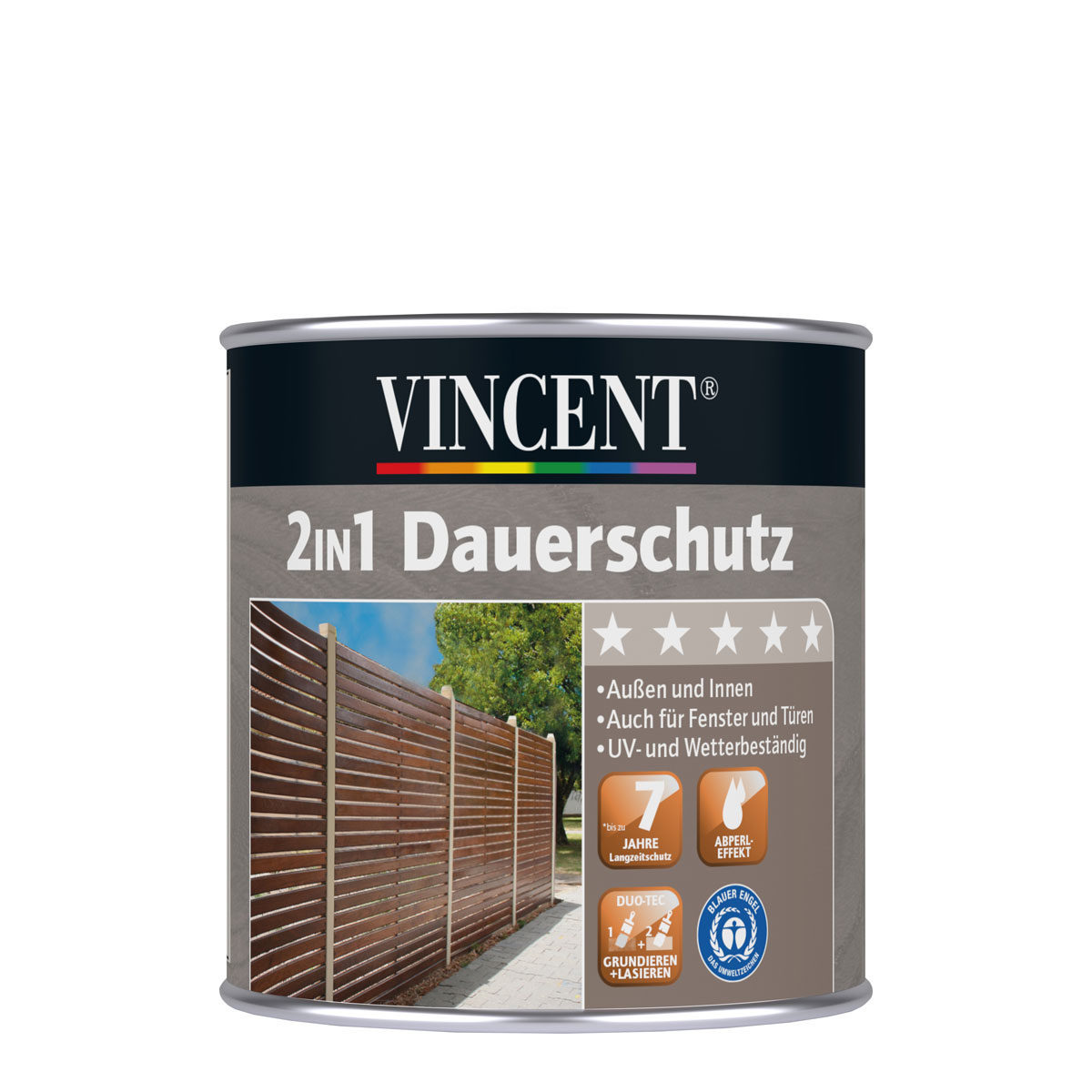 Vincent Fenster- und Türenlasur Nussbaum dunkel 0,375 L