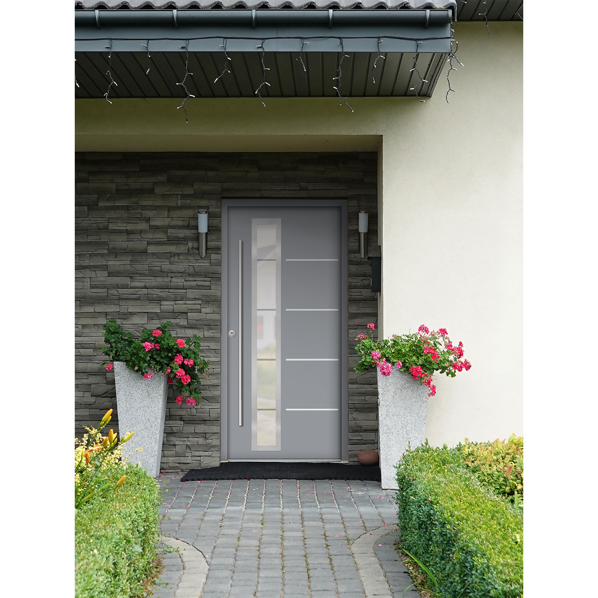 SplenDoor  Premium-Haustür Passivedoor Uppsala RC2 energiesparend einbruchsicher grau 100 x 200 cm links Bild 2
