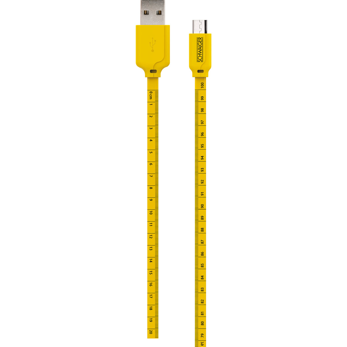 Schwaiger  Sync und Ladekabel Micro USB mit Maßband 1,2 m Bild 2