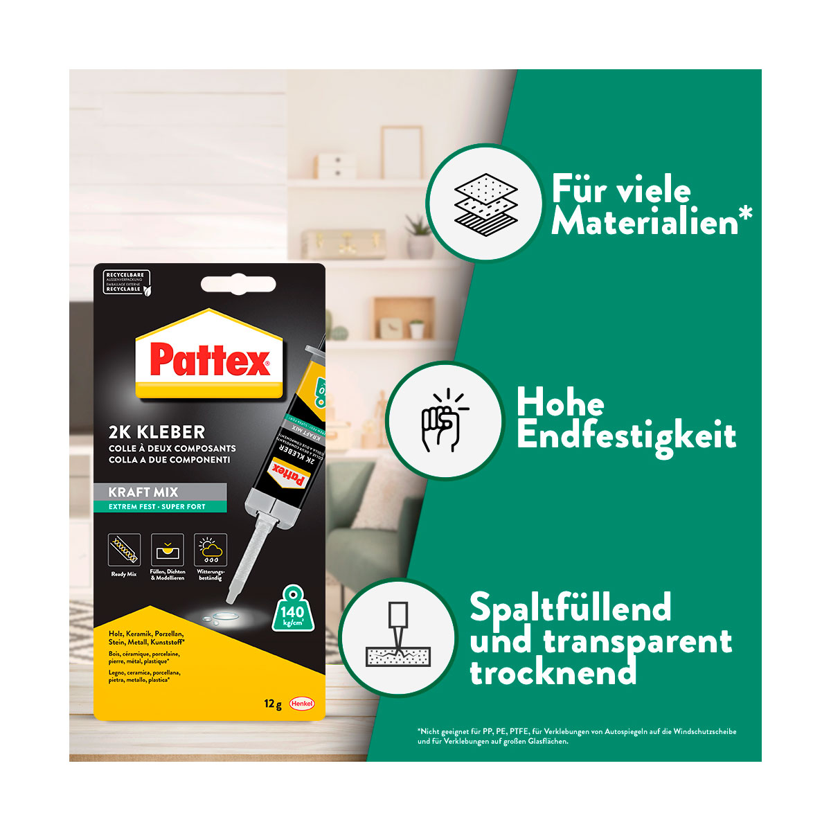 Pattex 2K-Epoxidharz Kraft-Mix Extrem Fest 12 g Bild 3