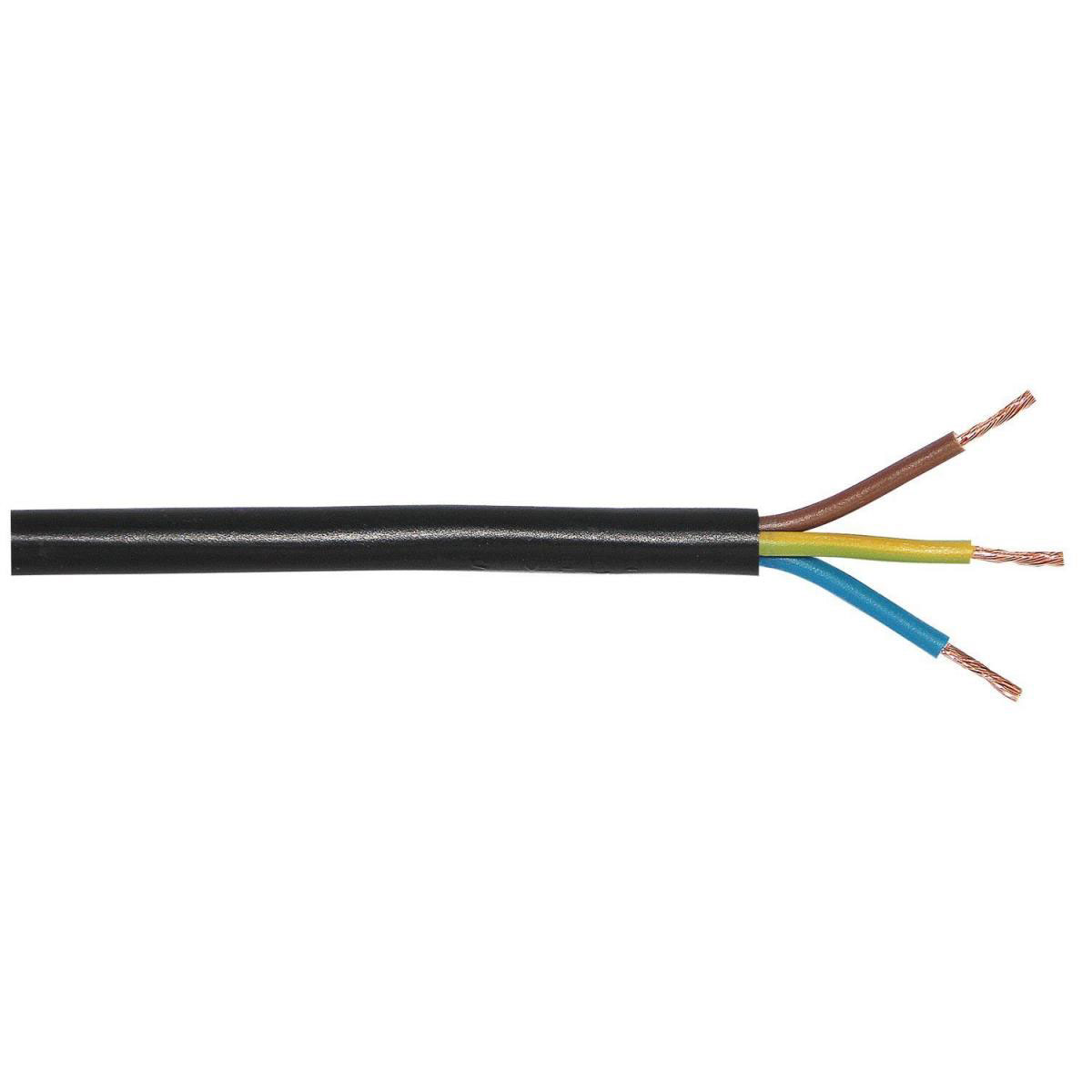 Schlauchleitung H03VV-F 3G0,75 schwarz Meterware Schlauchleitung H03VV-F 3G0,75 schwarz Meterware