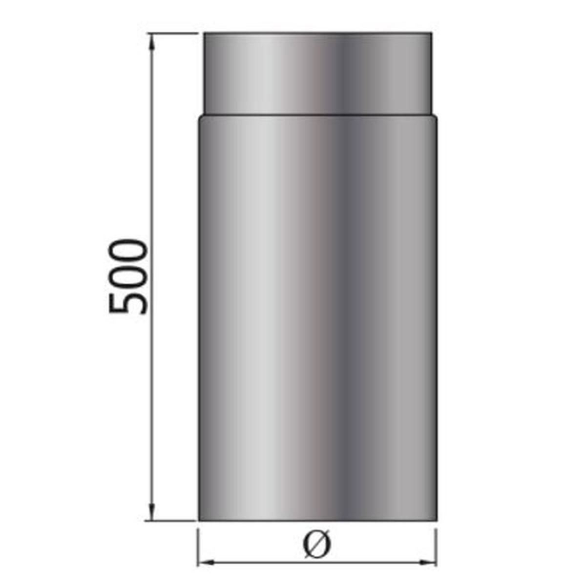 MyFireTool  Rauchrohr 500 mm Ø 120mm grau 2 mm