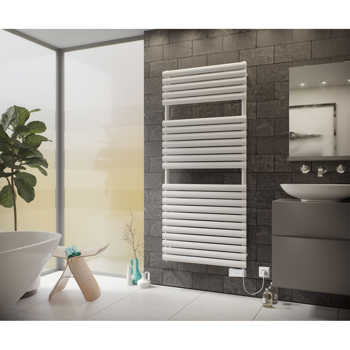 Ximax  Elektrischer Handtuchwärmer Nestor 1570 x 600 mm 900 Watt Typ 6 Weiß Bild 1