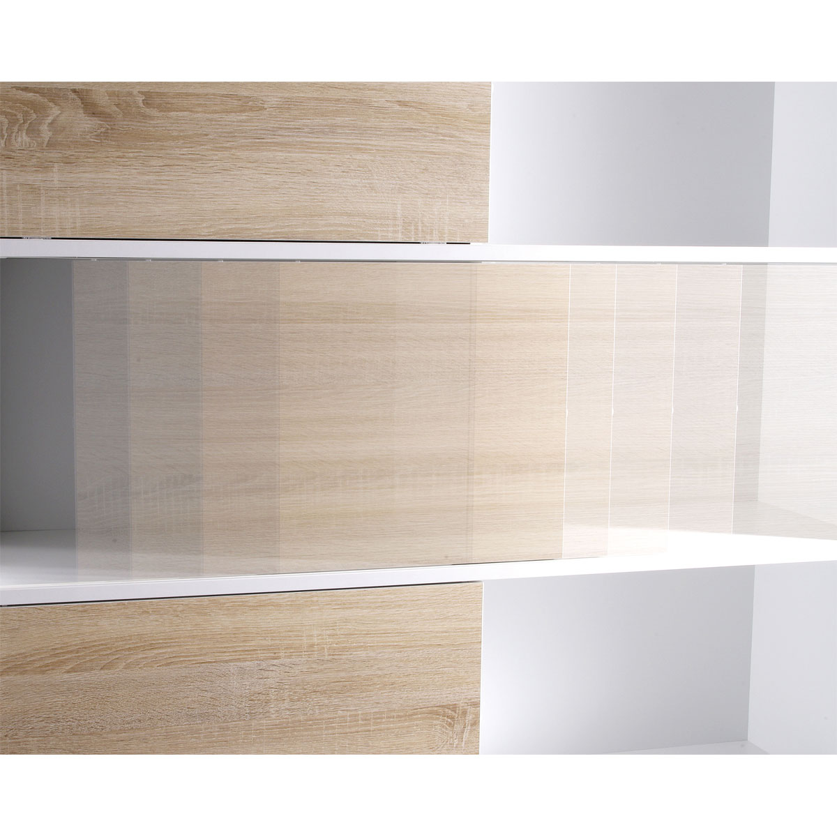 Schiebetürregal 120 x 119 x 35 cm anthrazit/Sonoma Eiche Bild 10