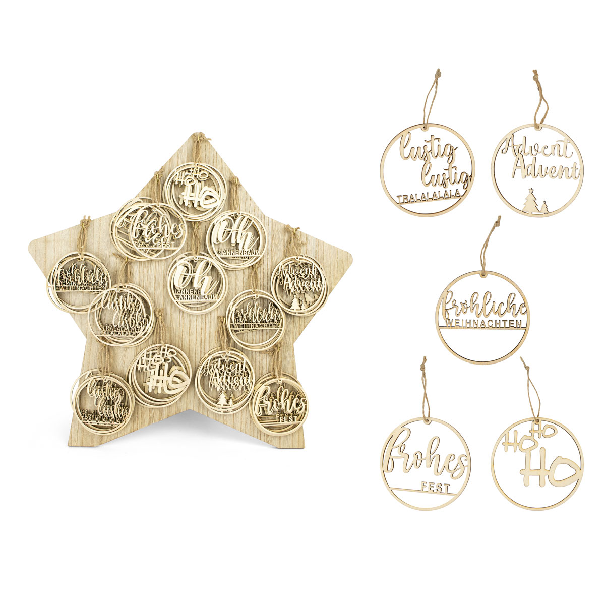 Hänger Holz 9 x 9 x 0,3 sortiert