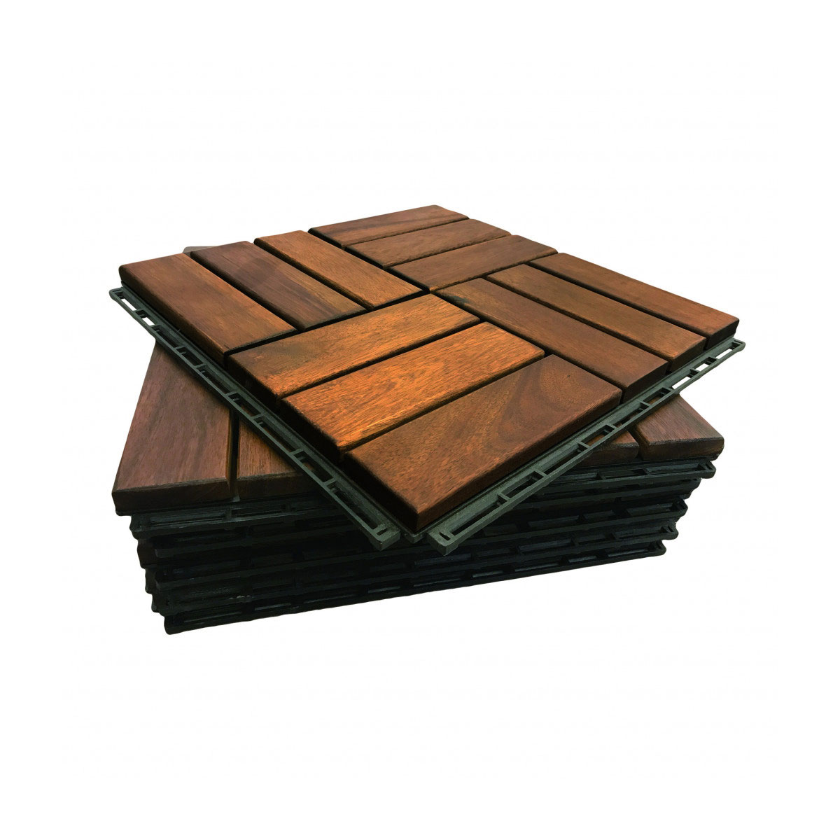 Hartmann Holz-Klickfliese Akazie braun 30 x 30 cm