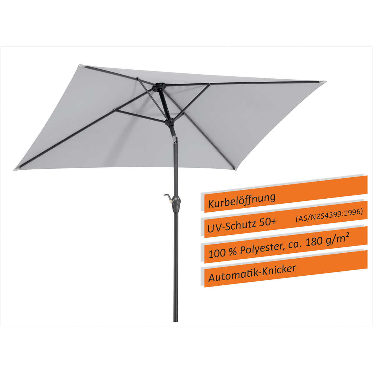 Schneider Schirme Sonnneschirm Bilbao 210 x 130 cm silbergrau Bild 9