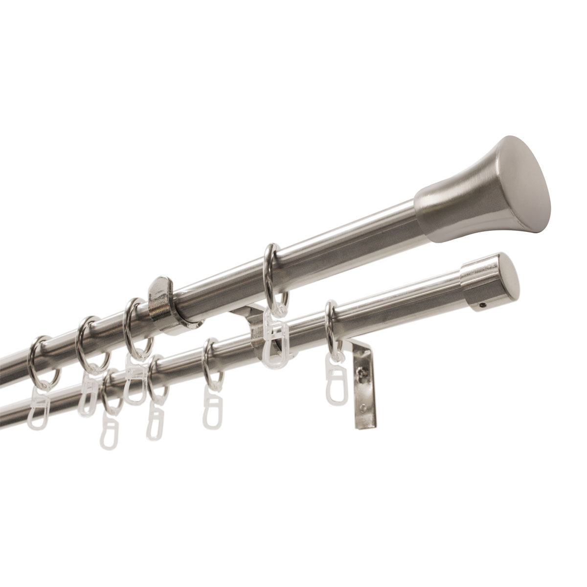 Gardinia Gardinenstange 120/210 cm edelstahl-optik Bild 1