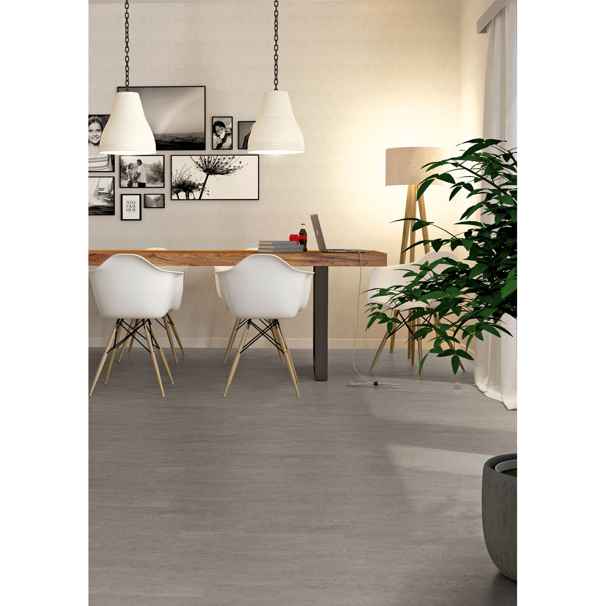 Basic Designboden SPC-Rigid Cementino grau 60,9 x 30,4 cm Bild 3