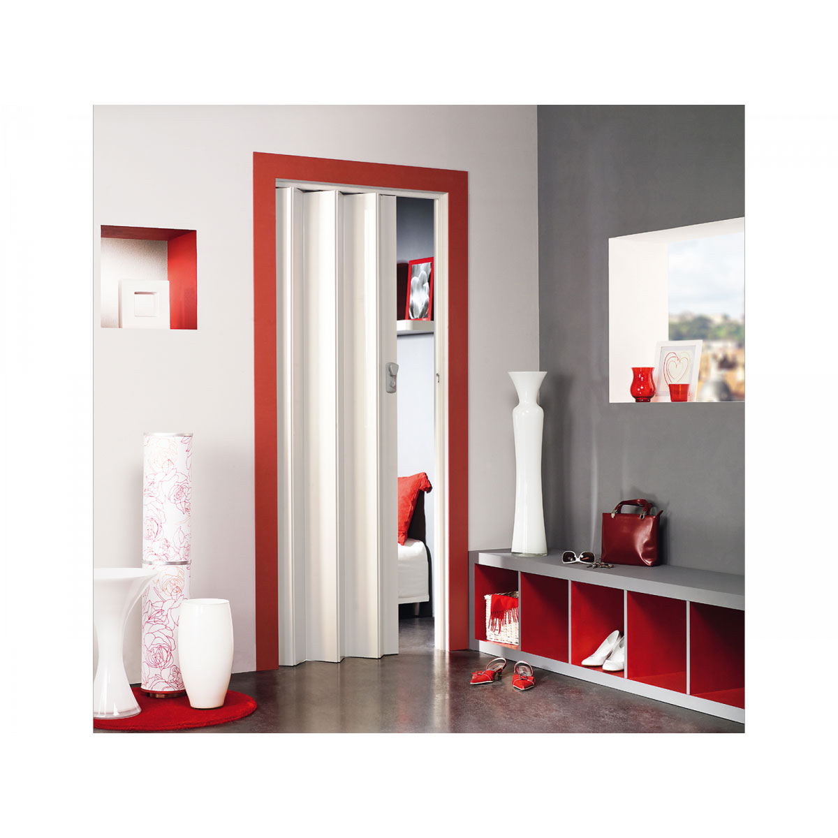 Grosfillex Falttür Spacy Weiß glänzend