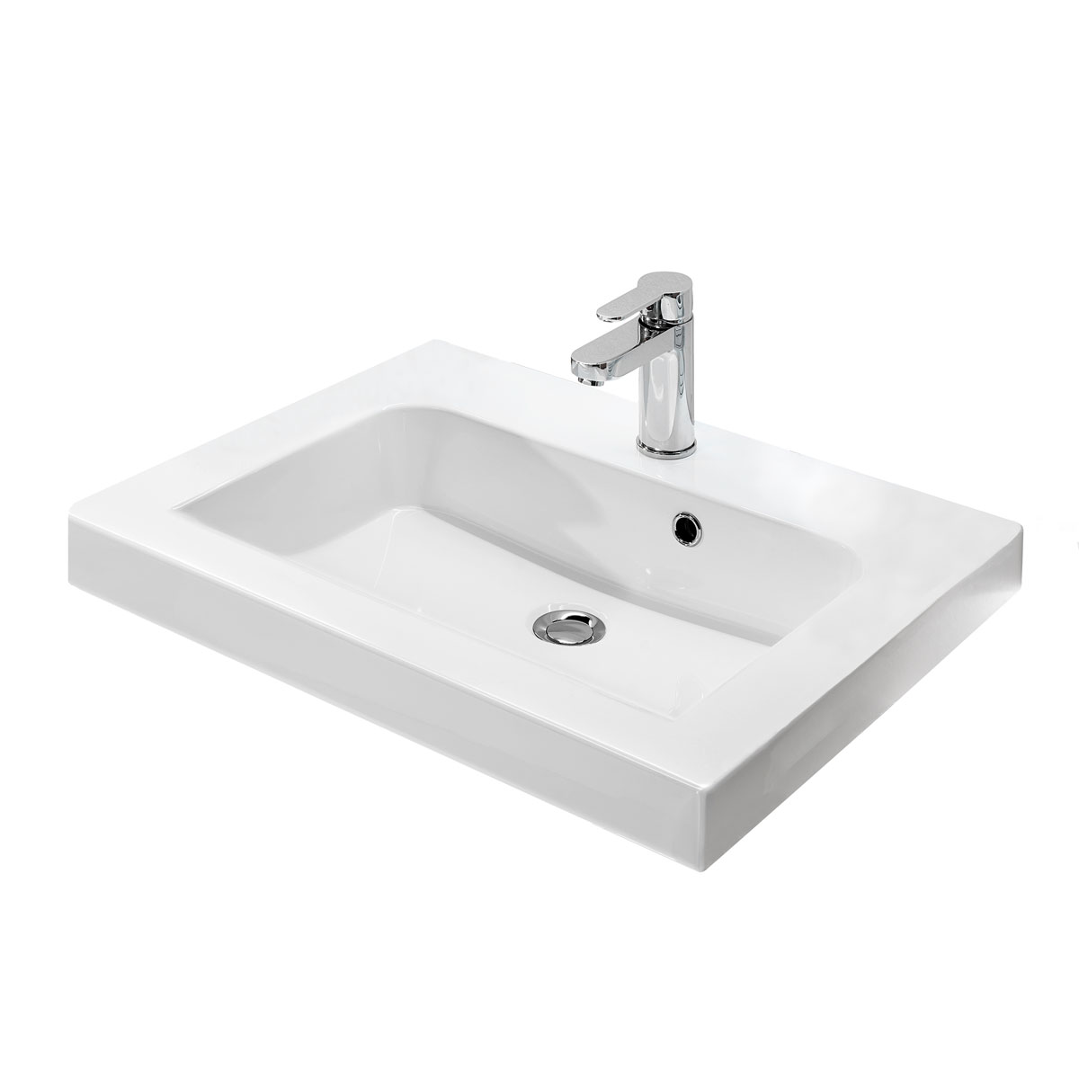 Pelipal Mineralmarmor-Waschtisch Volterra weiß Fokus 5015 64,4 x 7,6 x 46 cm