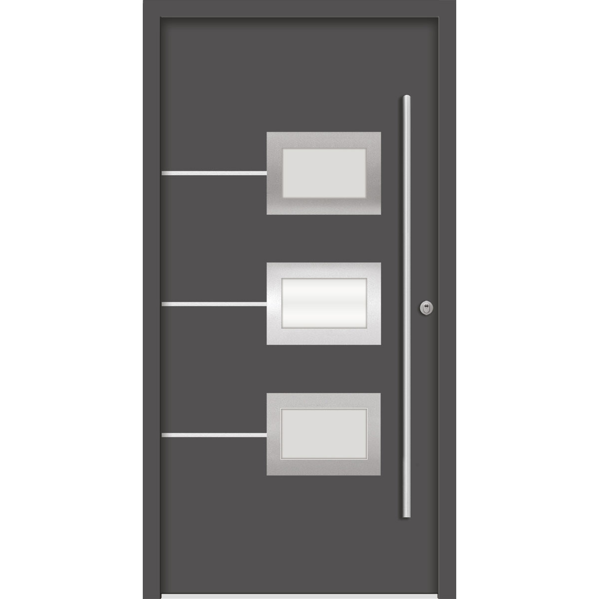 SplenDoor Premium-Haustür Passivedoor Bergen RC2 energiesparend einbruchsicher anthrazit 110 x 210 cm rechts