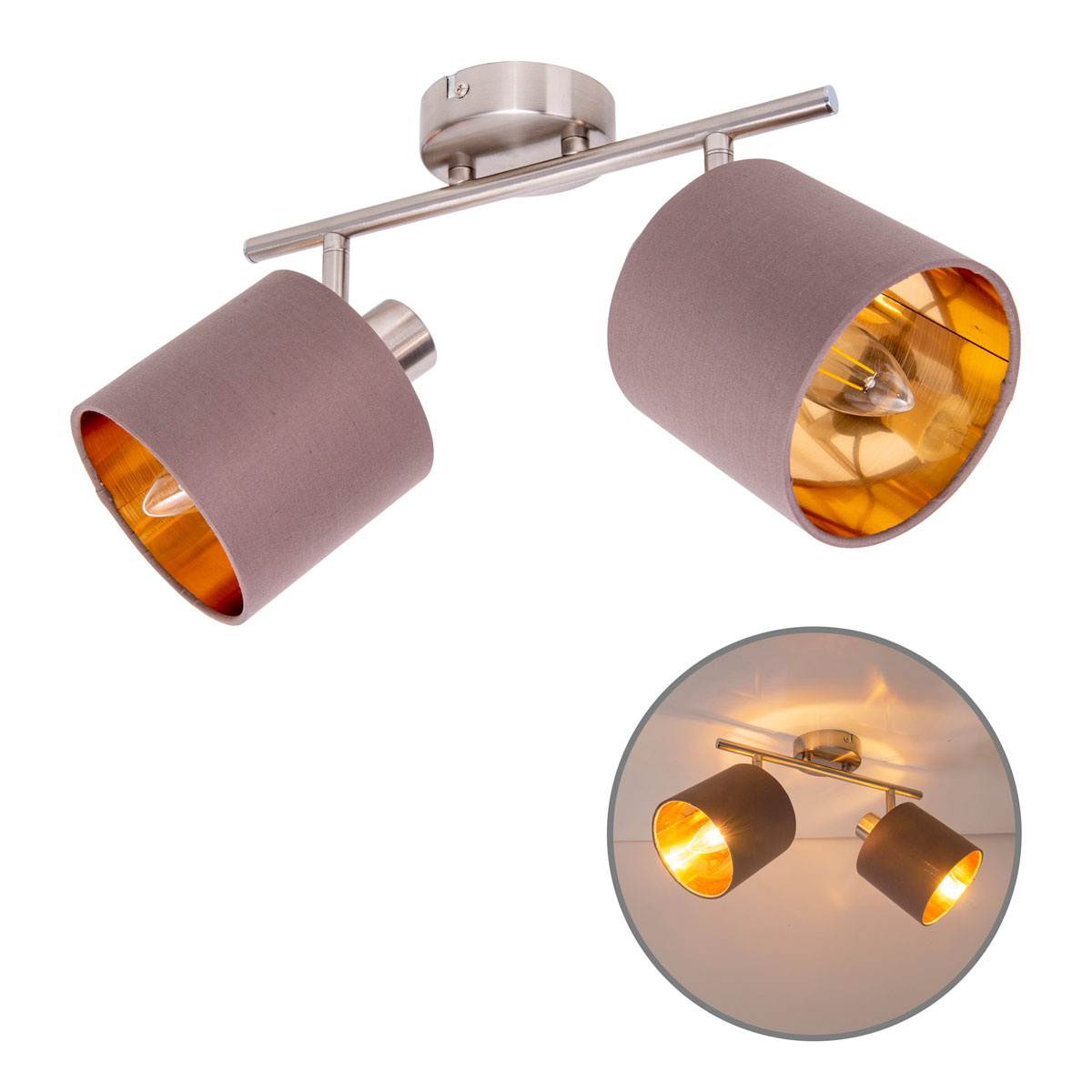 näve  Spotserie Maron 2 Spots braun Bild 7