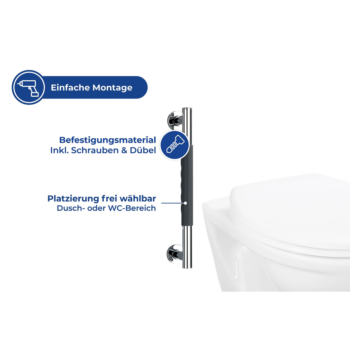 Wenko  Edelstahl Wandhaltegriff Secura 40,5 cm Bild 5