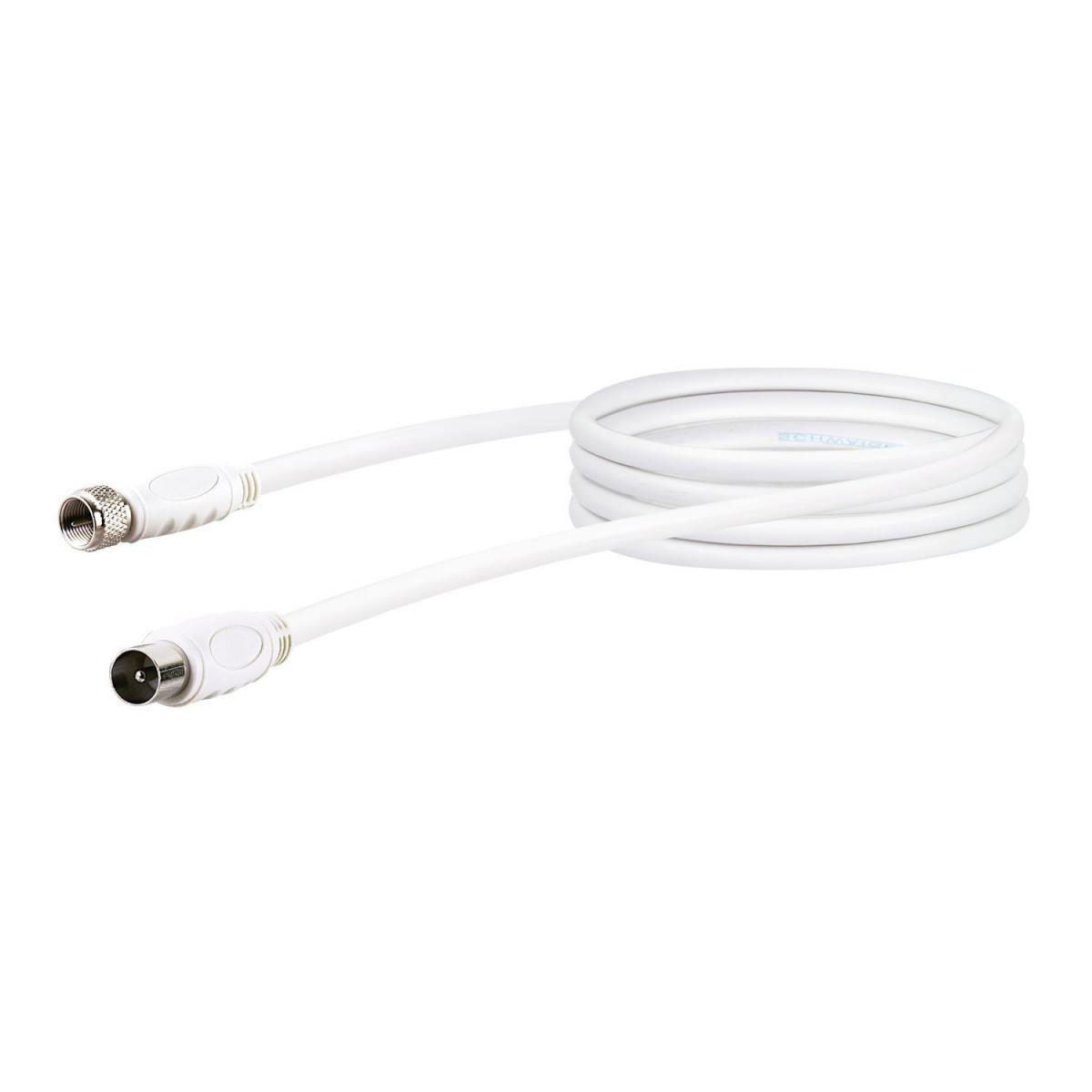 Schwaiger SAT-Antennenkabel F- und IEC-Stecker 90 dB weiß 150 cm