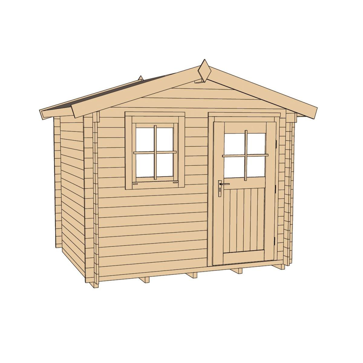 Weka Gartenhaus Premium 28 mm Flügeltür 380 x 330 x 262 cm Bild 3