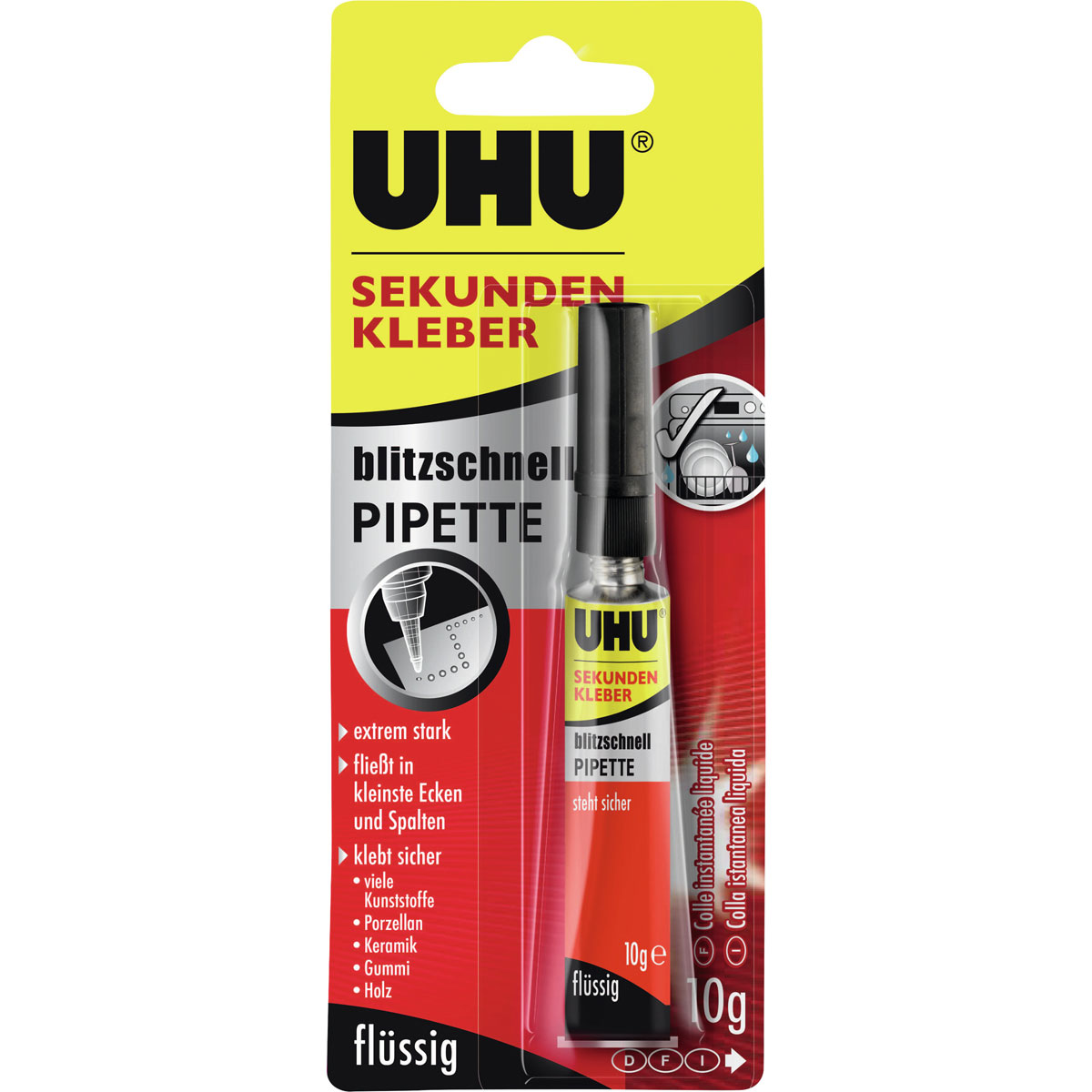 UHU  Sekundenkleber „blitzschnell flüssig“, 10 g