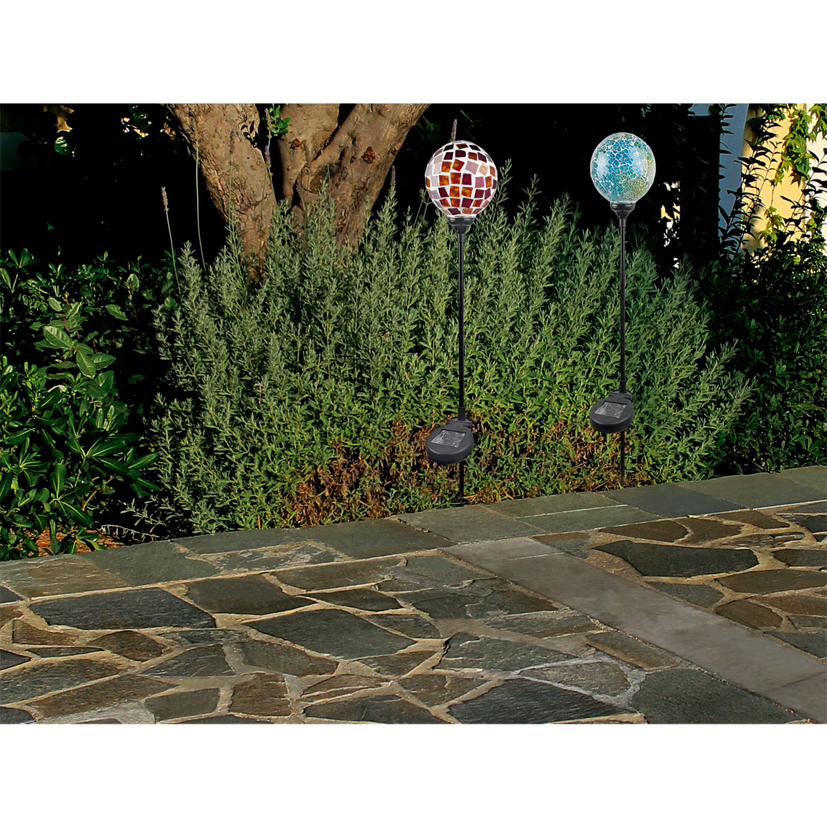 Flector Garten LED-Solar-Gartenstecker Mosaik blau Bild 2