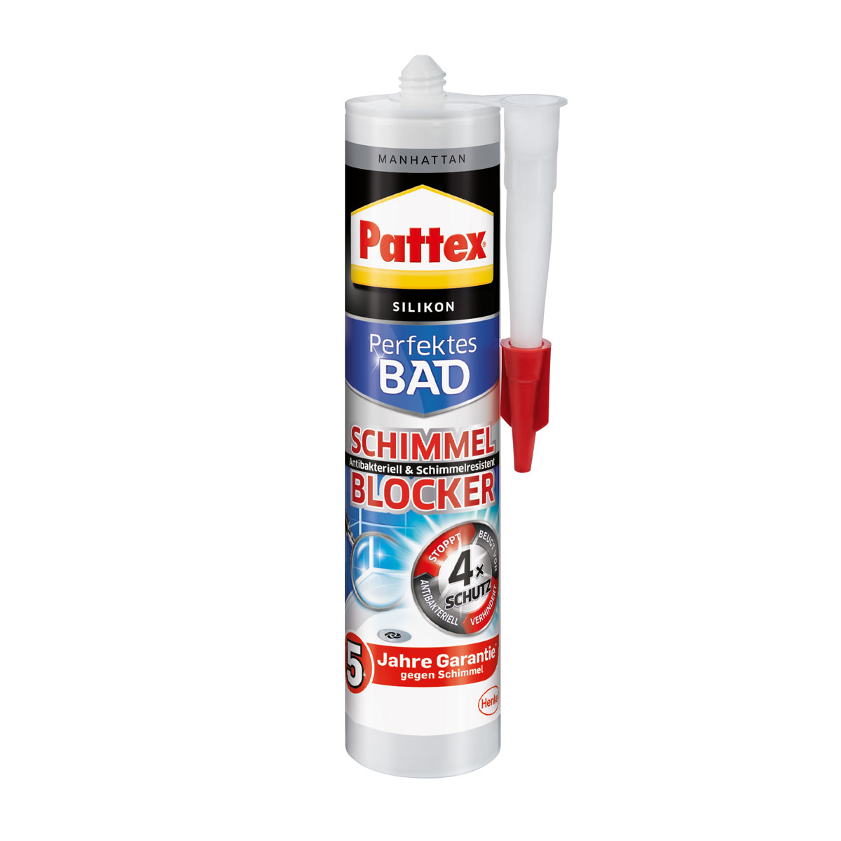 Pattex Sanitärsilikon Perfektes Bad Schimmelblocker Aktiv Silikon Manhattan 300 ml