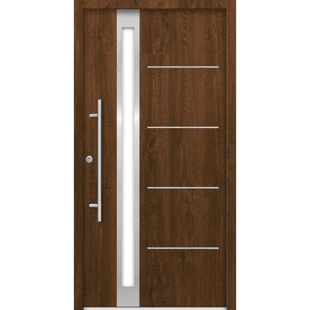 SplenDoor Premium-Haustür Passivedoor Umea RC2 energiesparend einbruchsicher nussbaum 110 x 210 cm links