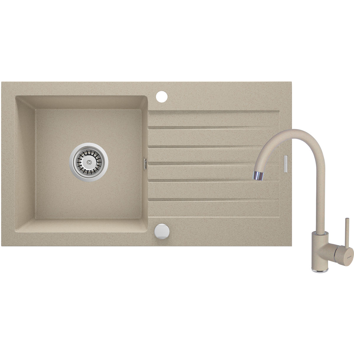 deante  Granitspülen-Set ZORBA mit Armatur sand