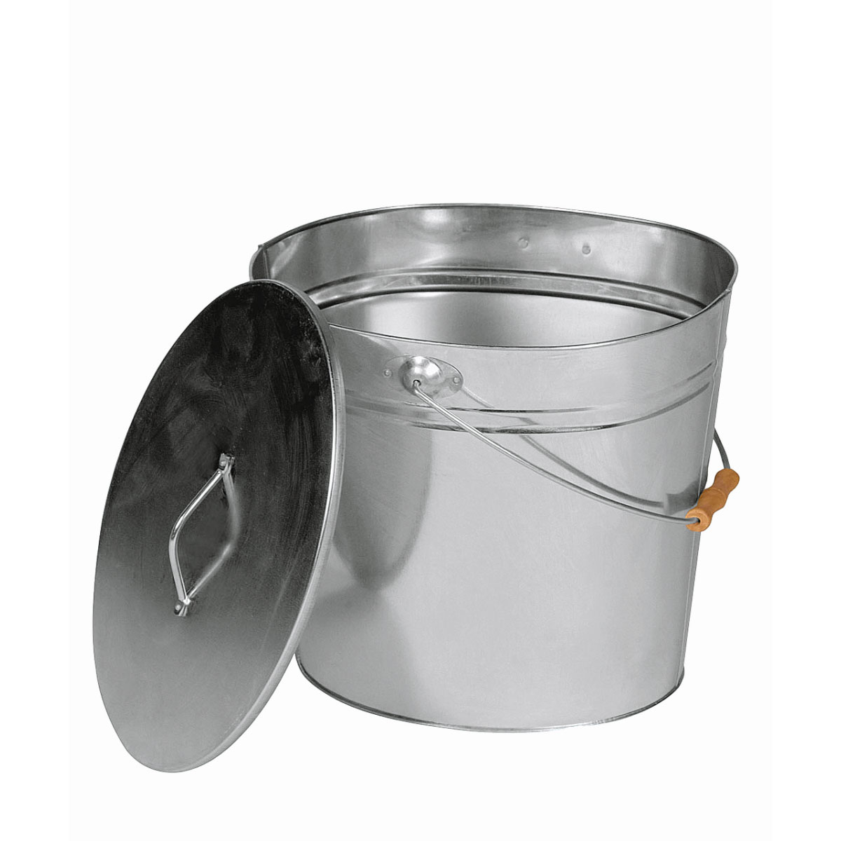 Ascheeimer 15 l verzinkt mit Griff