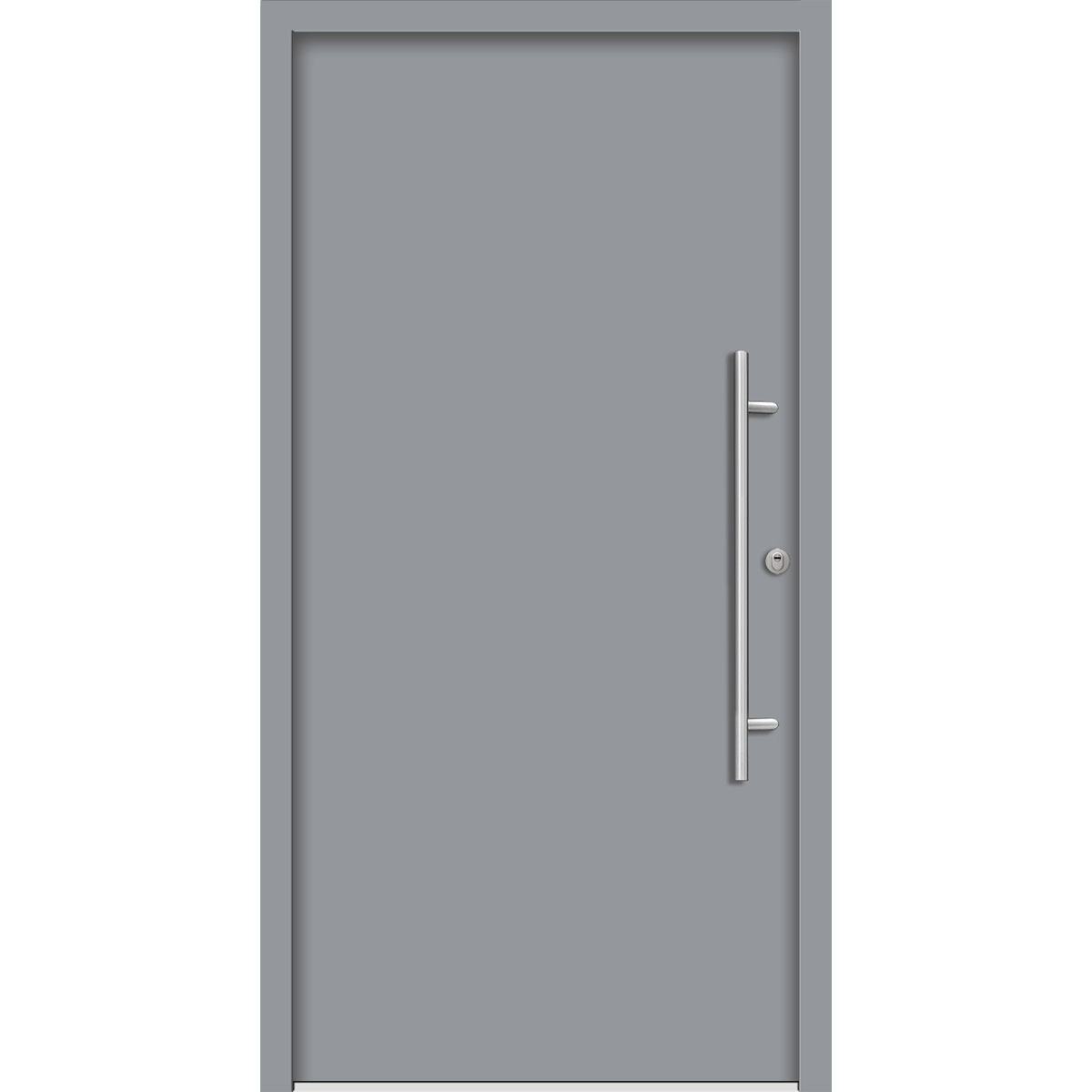 SplenDoor Premium-Haustür Passivedoor Ribe RC2 energiesparend einbruchsicher grau 100 x 200 cm rechts