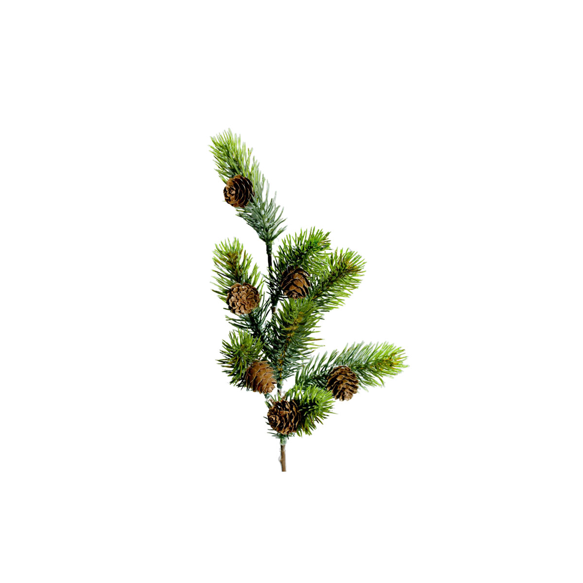 Tannenzweig 38 cm grün mit Zapfen