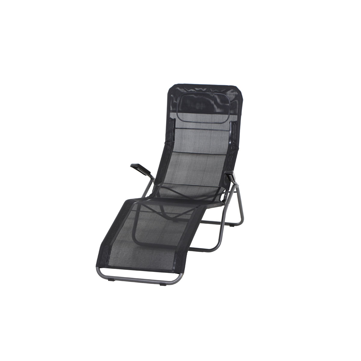 Kippliege Anco 144 x 72,5 x 103,5 cm 1-fach verstellbar anthrazit/schwarz