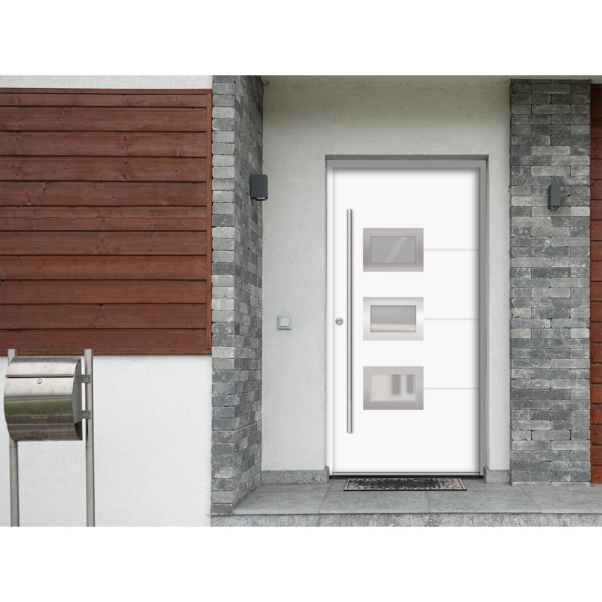 SplenDoor  Premium-Haustür Passivedoor Bergen energiesparend weiss 100 x 210 cm links Bild 2
