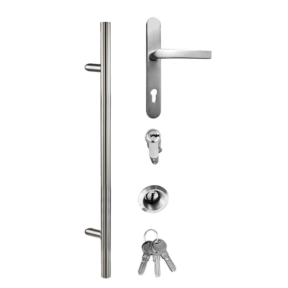 Aluminium-Sicherheitshaustür Rom Superior 60 mm weiß 110 x 210 cm Anschlag rechts inkl Griffset Bild 6