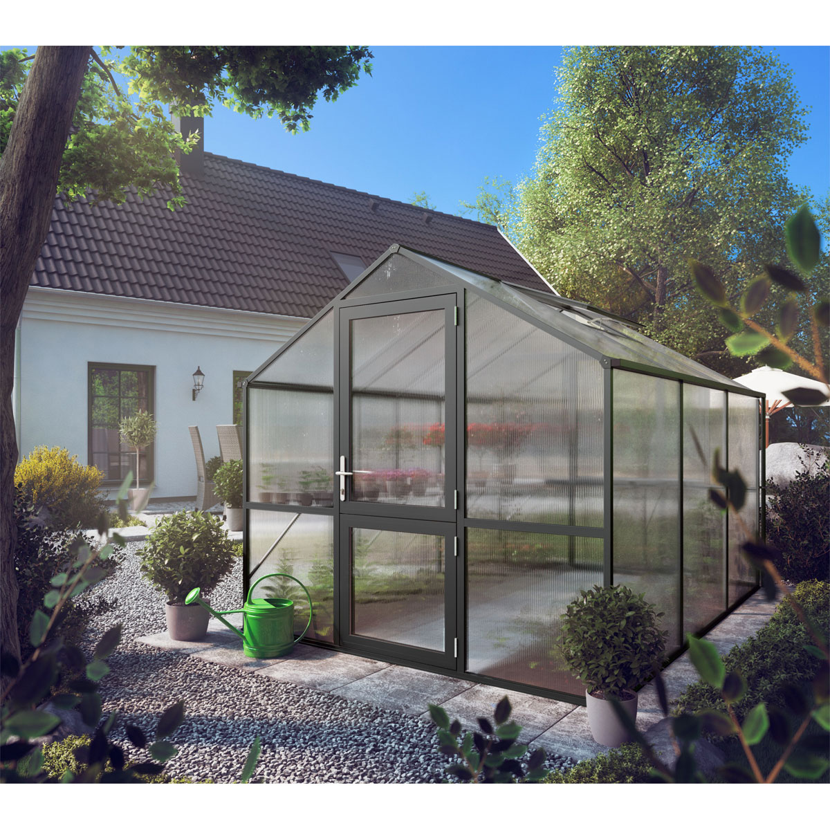 KGT Gewächshaus Rose III 7,5m² schwarz