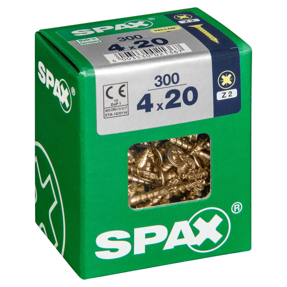 Spax Universalschrauben Yellox Senkkopf 4 x 20 L 300 Stück Bild 2