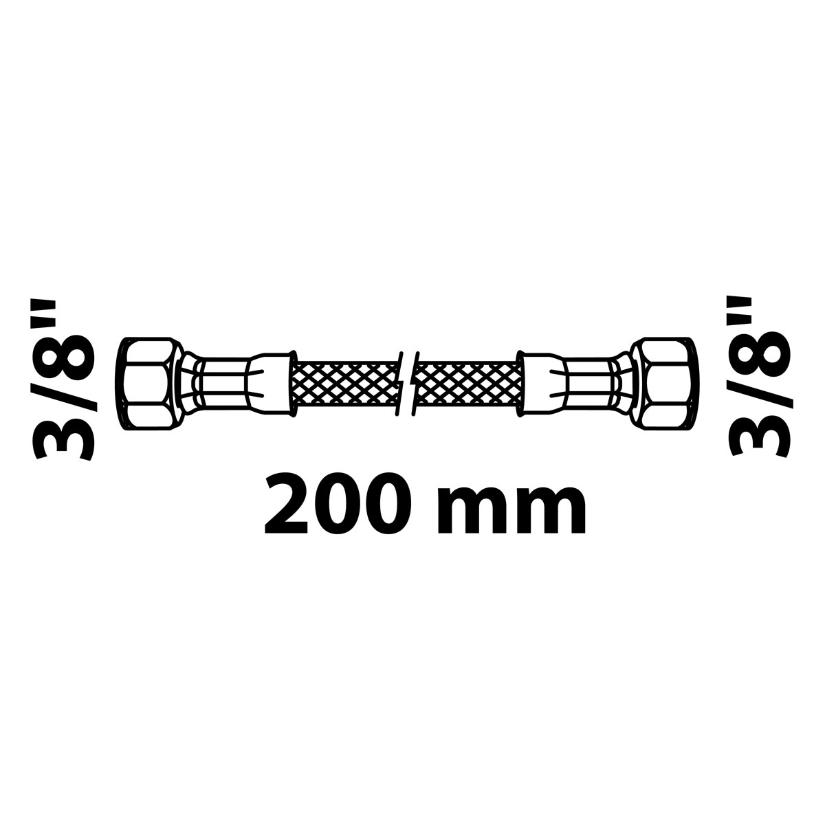 Kirchhoff Flex-Anschlussschlauch 200 mm 3/8"IG x 3/8"IG Bild 2