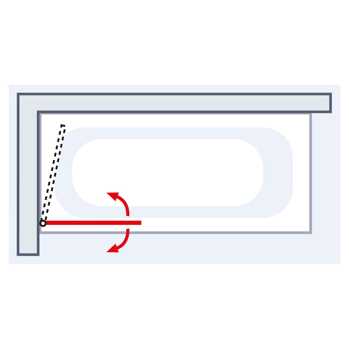 Schulte  BlackStyle Badewannenfaltwand Komfort 1-teilig Dekor Atelier 5 140 x 80 cm Bild 2