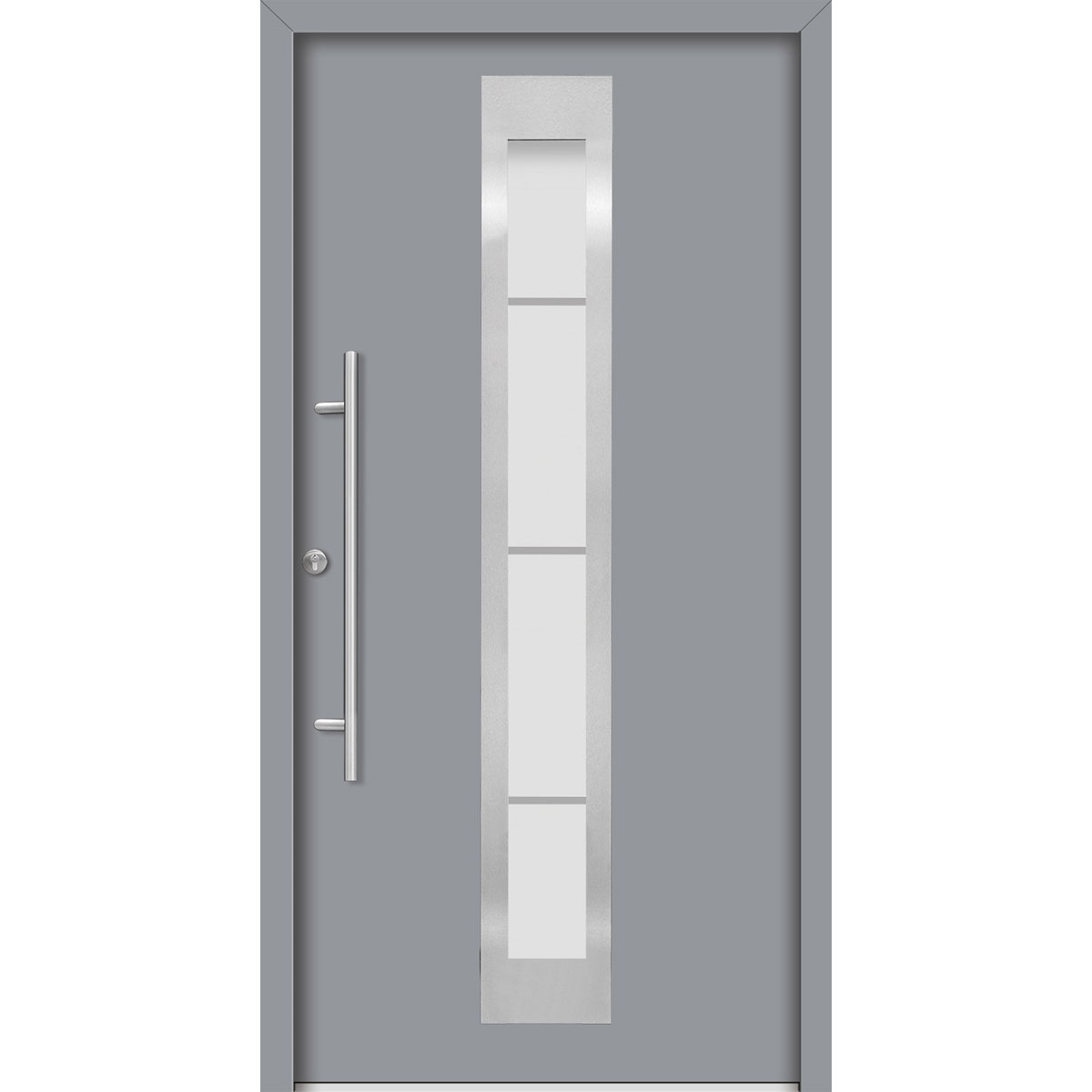 SplenDoor Premium-Haustür Passivedoor Malmo energiesparend grau 100 x 210 cm links