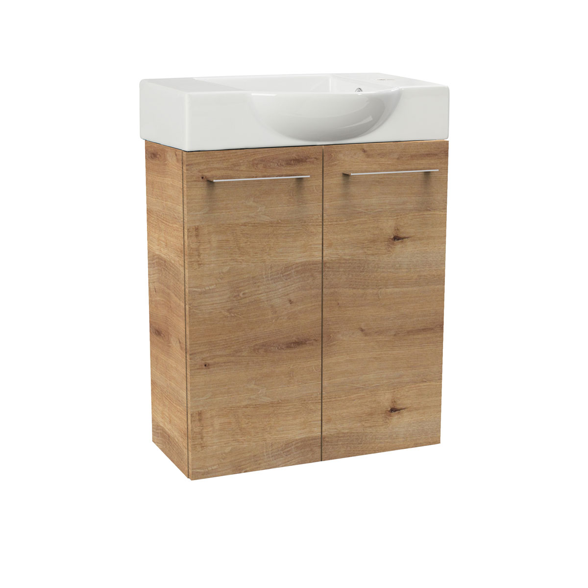 Fackelmann  Gäste-WC Waschtischunterschrank SBC 520 x 600 x 243 mm AstEiche Bild 3