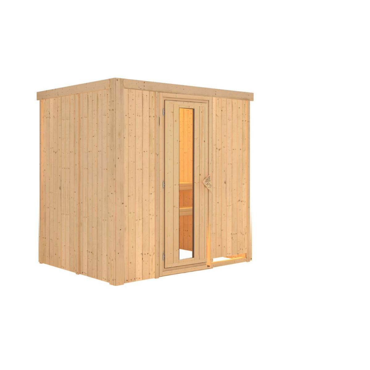Karibu Sauna Fanja Fronteinstieg ohne Ofen kein Kranz Klarglas-Tür Bild 2