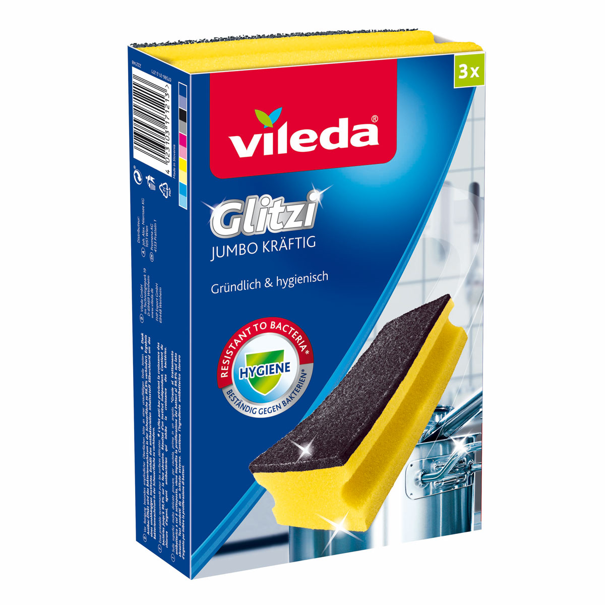 Vileda Reinigungsschwamm Glitzi Jumbo Kräftig 3er Pack Bild 1