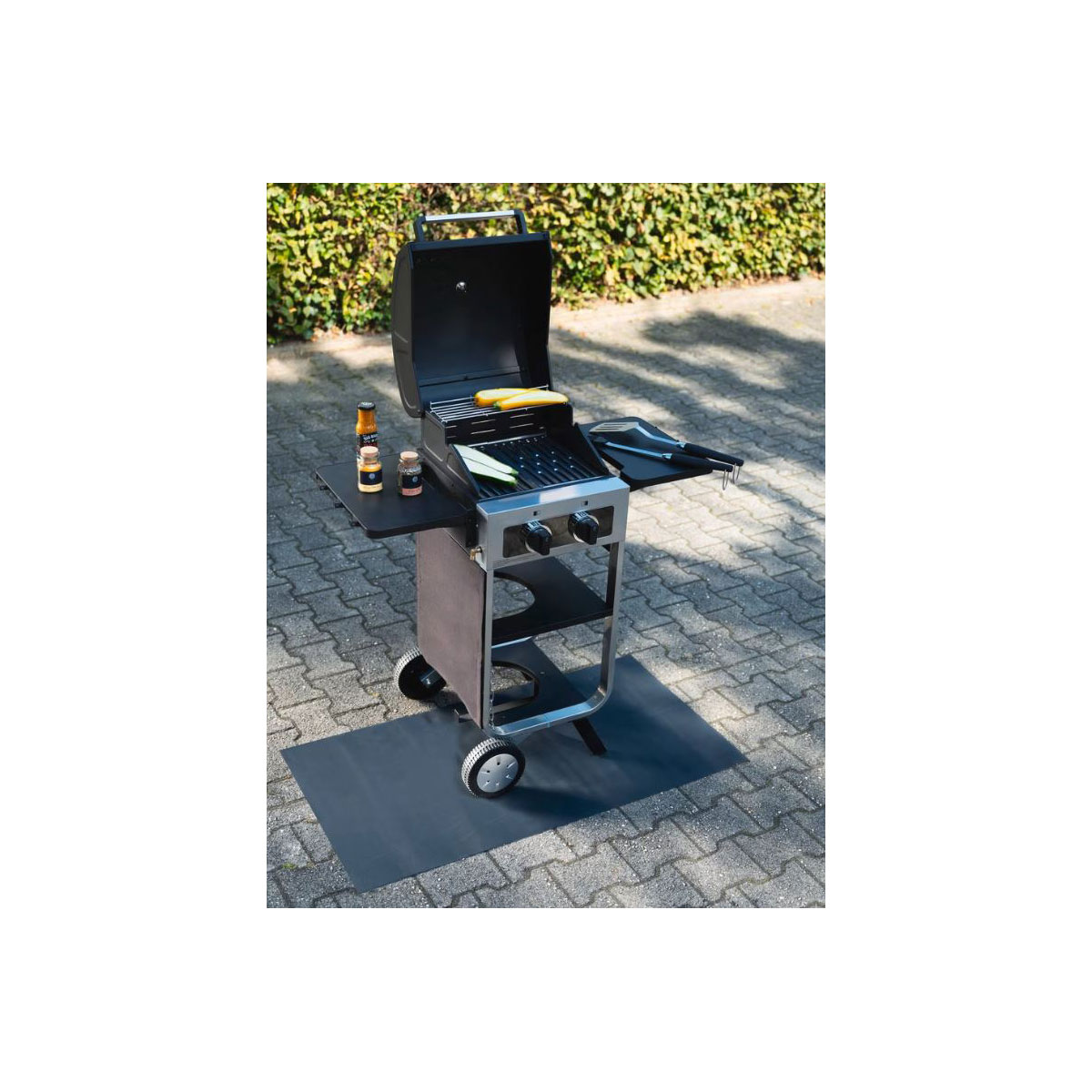 Wenko Spritzschutzmatte Mod. Suma Schwarz 120 x 60 cm, wasserfest und abwischbar Bild 4