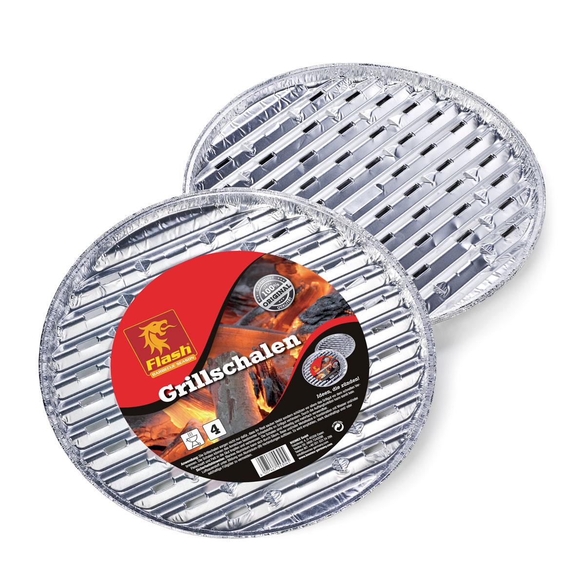 Flash Grill-Aluschale rund 4er-Set Flash Grill-Aluschale rund 4er-Set