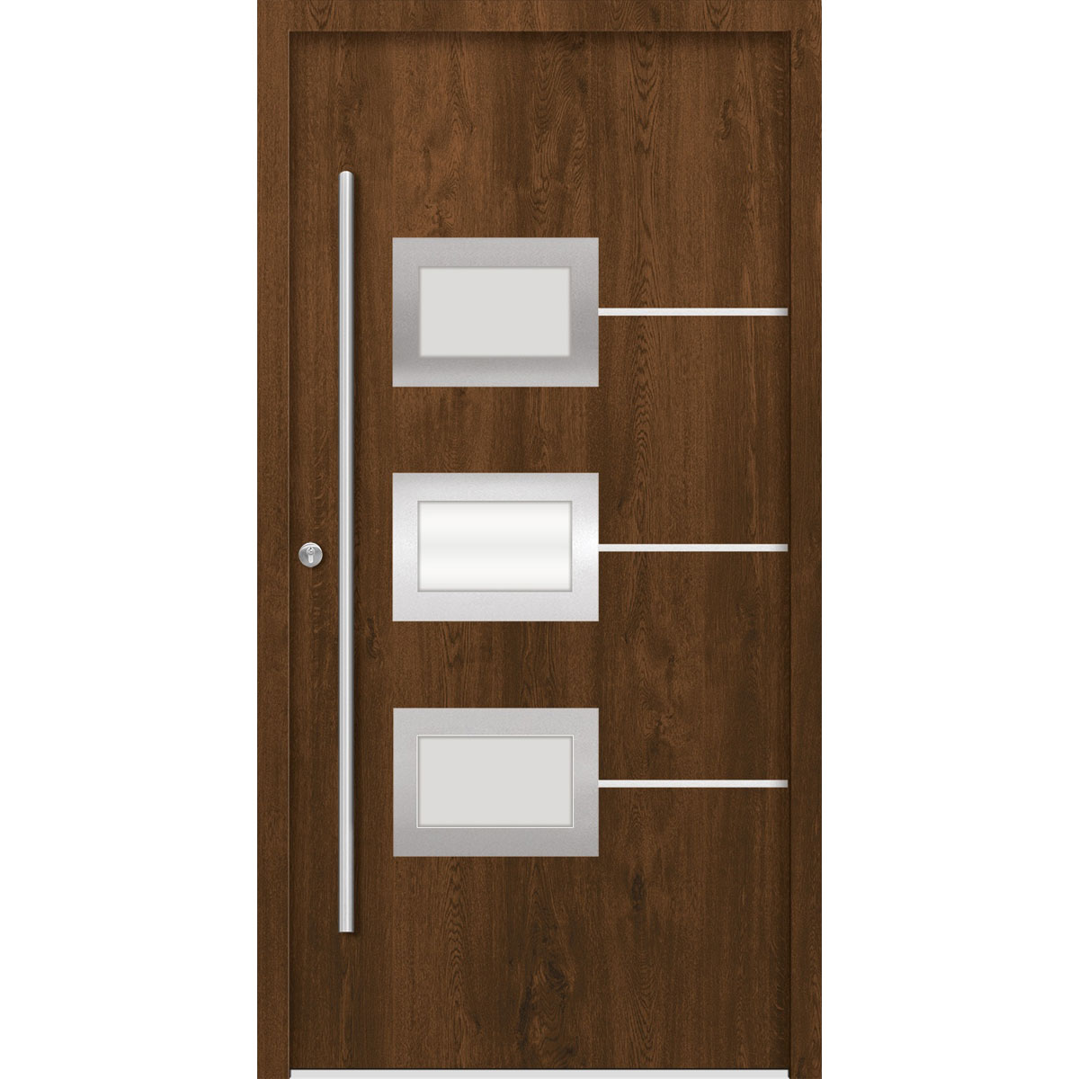 SplenDoor Premium-Haustür Passivedoor Bergen energiesparend nussbaum 100 x 200 cm links